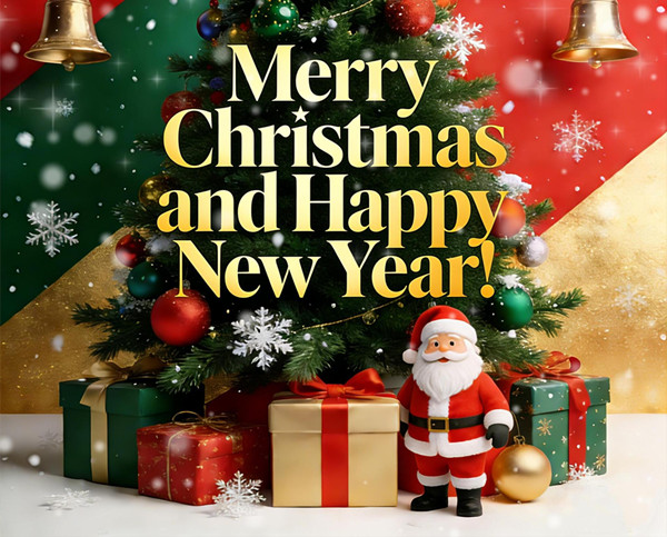 คำทักทายวันหยุด: สุขสันต์วันคริสต์มาสและสวัสดีปีใหม่!
